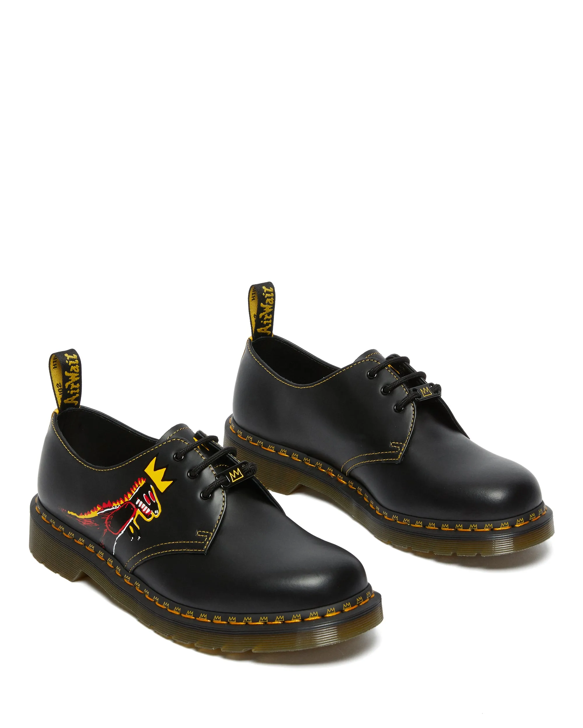 1461 BASQUIAT II BLACK DMS YELLOW PEZ SMOOTH SMOOTH LEATHER OXFORD SHOES