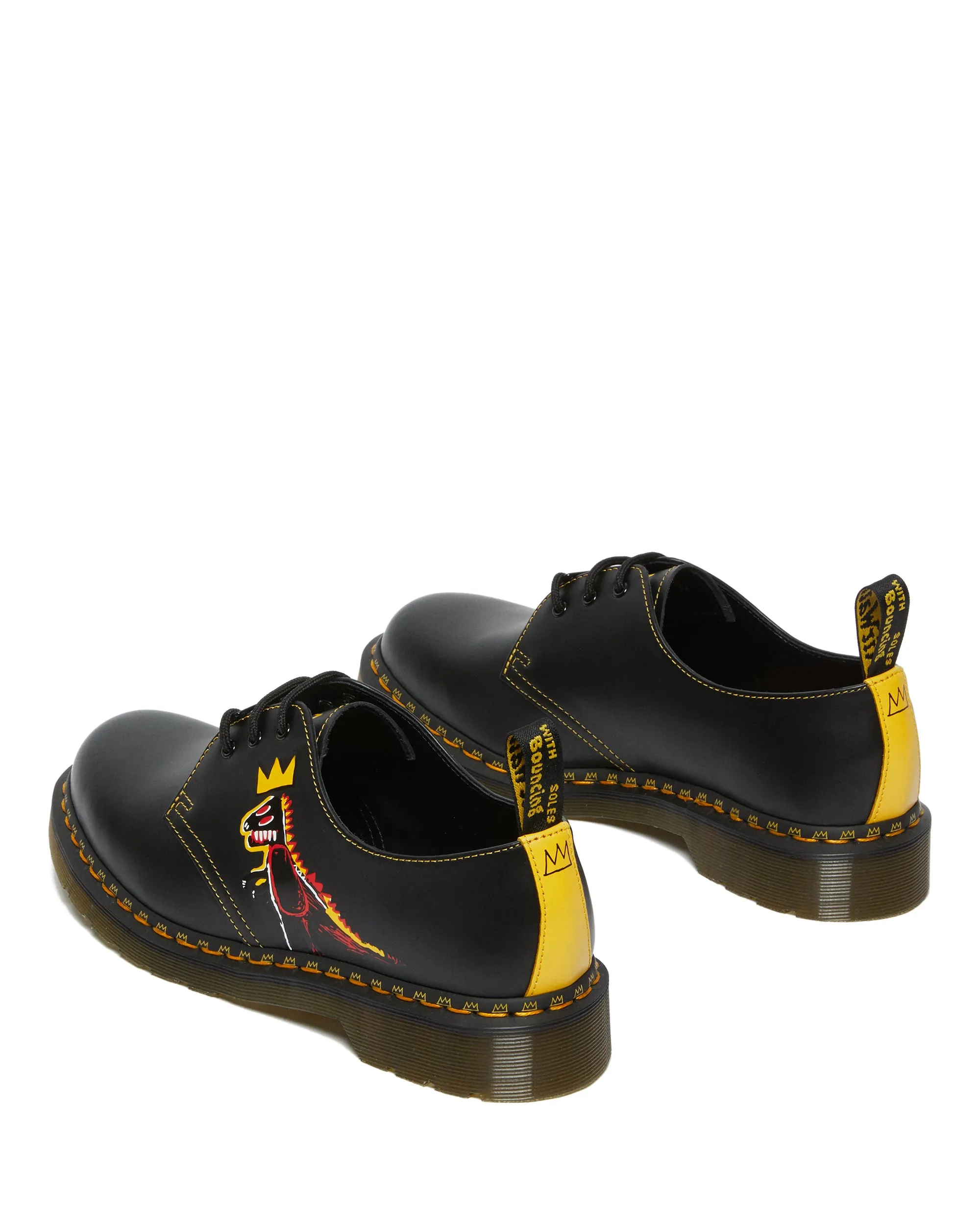 1461 BASQUIAT II BLACK DMS YELLOW PEZ SMOOTH SMOOTH LEATHER OXFORD SHOES