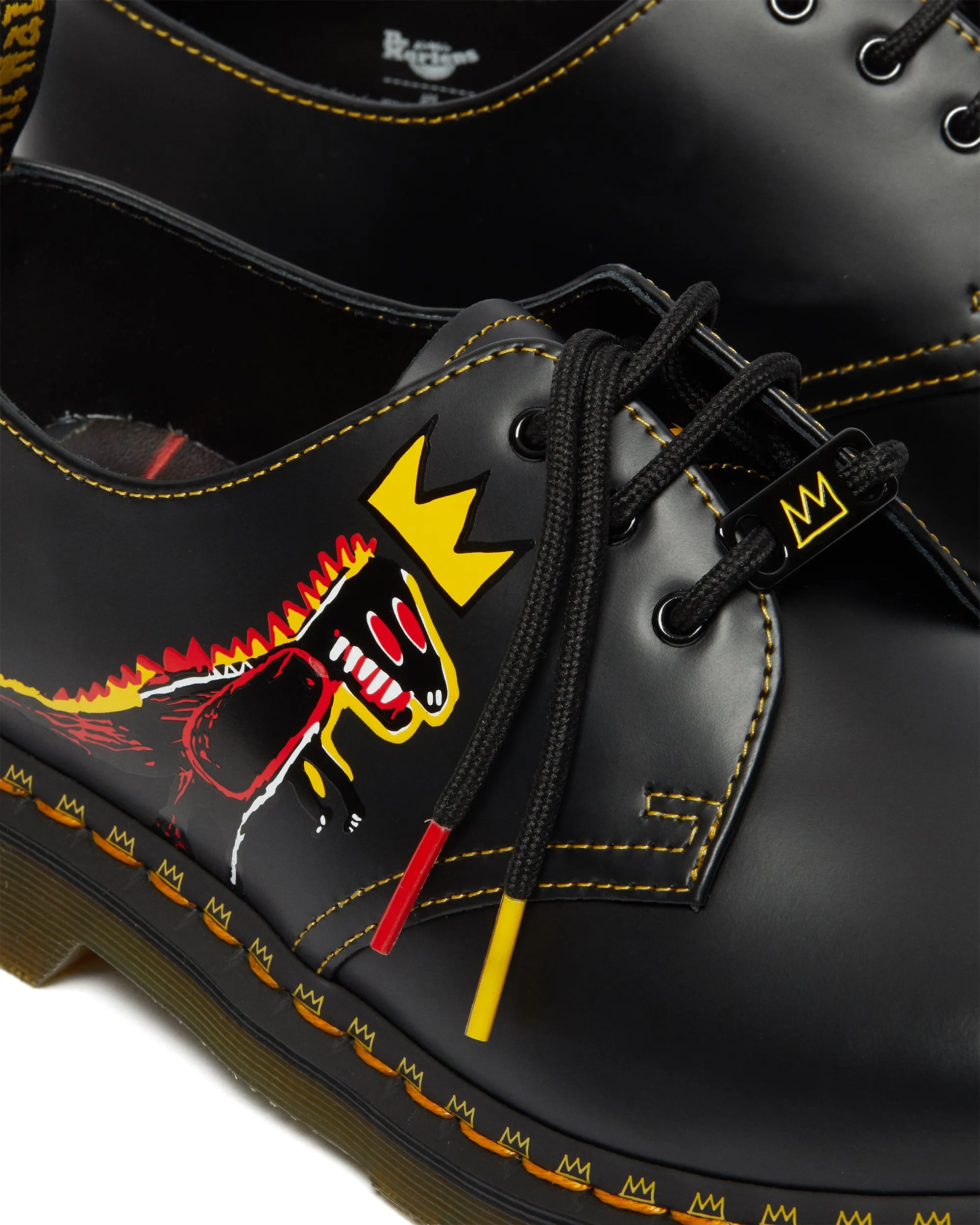 1461 BASQUIAT II BLACK DMS YELLOW PEZ SMOOTH SMOOTH LEATHER OXFORD SHOES