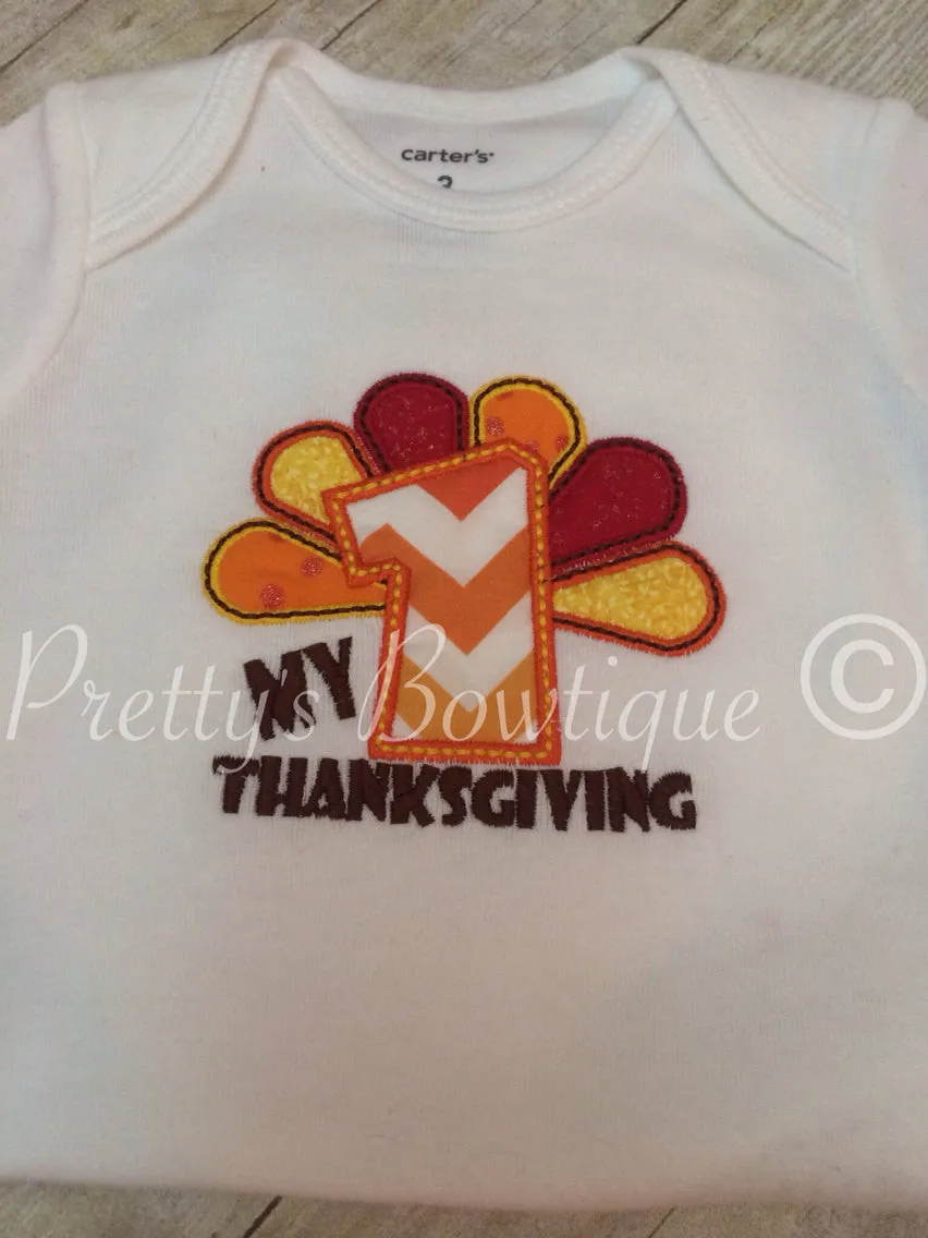 1st Thanksgiving shirt or bodysuit set legwarmers, and headband