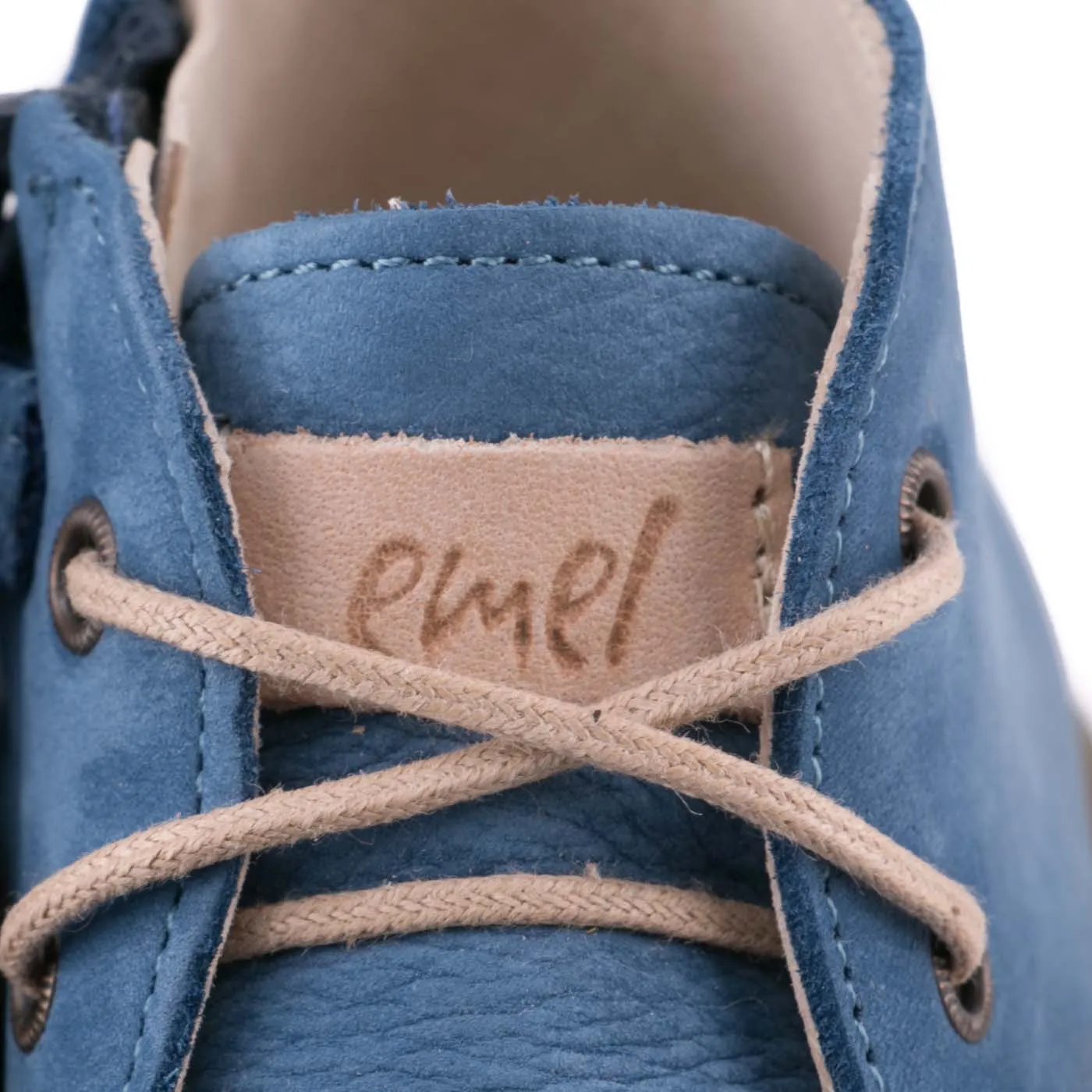 (2621-5) Emel Blue Lace Up Trainers with zipper