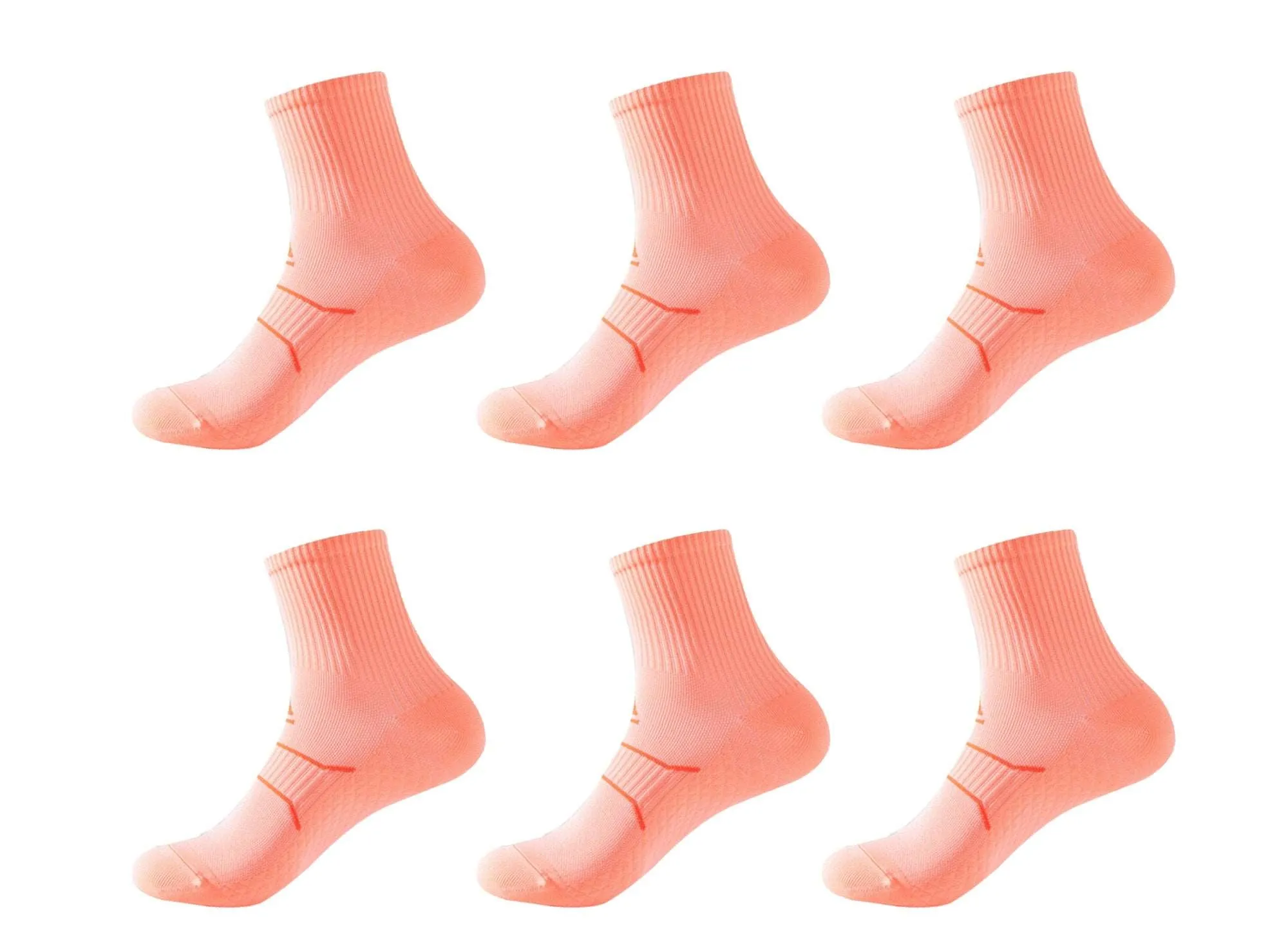 6-Pack Unisex Massage Arch Support Performance Recovery Compression Ankle Socks