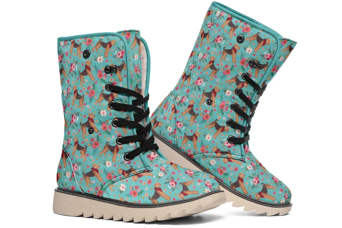 Airedale Terrier Flower Polar Vibe Boots