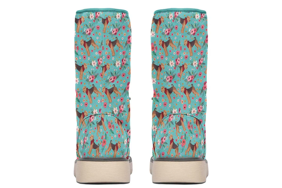 Airedale Terrier Flower Polar Vibe Boots