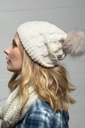 Beanie Winter Chenille Ivory