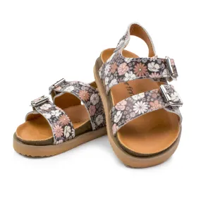 Black Floral - Buckle Sandal