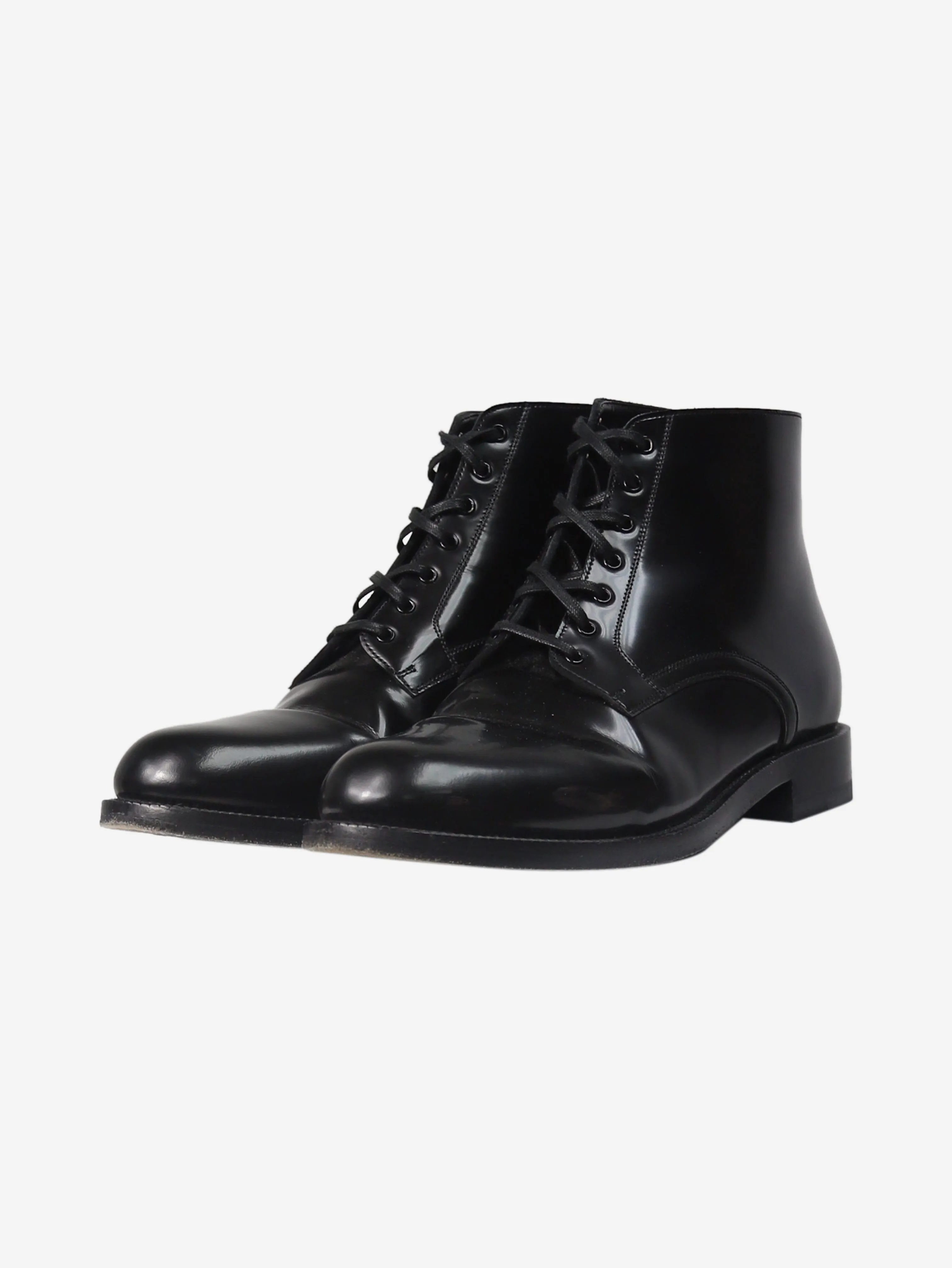 Black leather boots - size EU 38