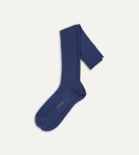 Blue Wool Over-the-Calf Socks