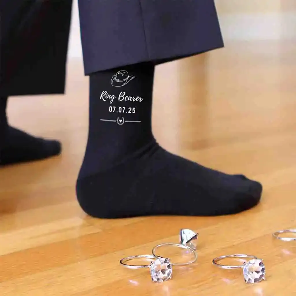 Cowboy Hat Ring Bearer Socks for a Western Wedding Theme