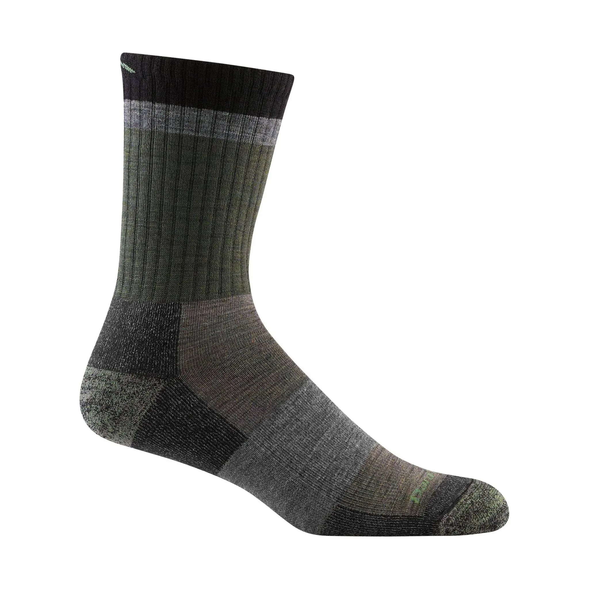 Darn Tough Vermont Men's Heady Stripe Micro Crew Lightweight Hiking Sock - Fatigue