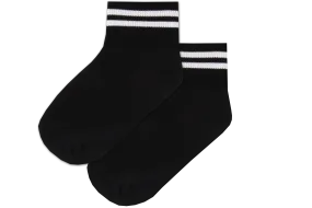 Girls Striped Anklets - Isiqalo Blk/Wht