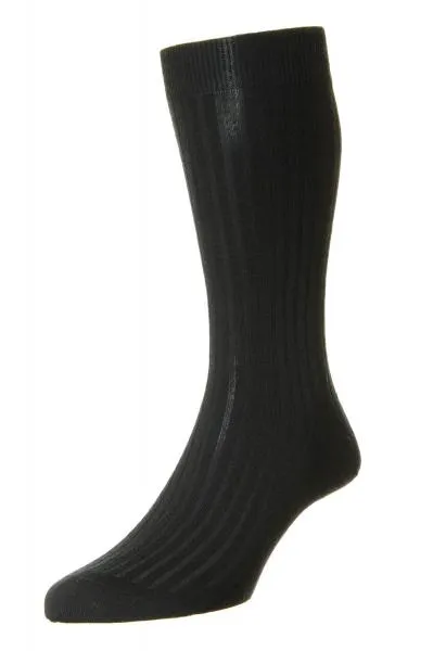 LABURNUM MERINO WOOL SHORT SOCK-BLACK