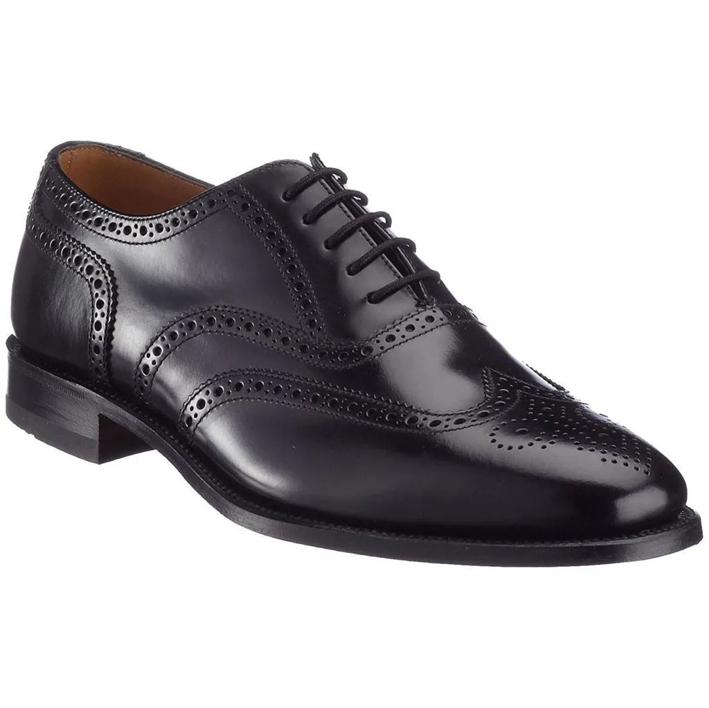 Loake 202 Black Mens Leather Lace-up Brogues Wingtip Oxford Shoes - UK 11