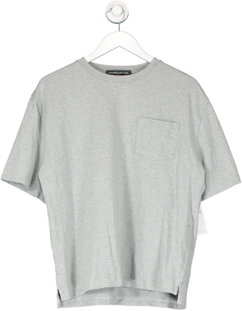 maniere de voir Grey Front Pocket T Shirt UK S