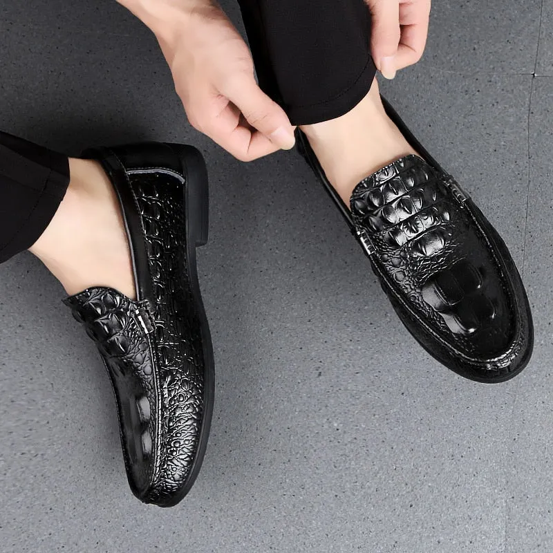 Men's Crocodile Dress Leather Shoes