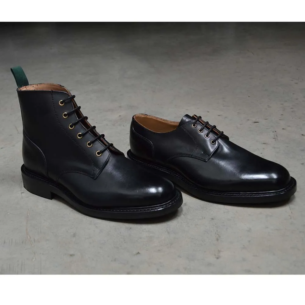 NPS BLAIR Plain Derby Shoes - Black with itshide Sole