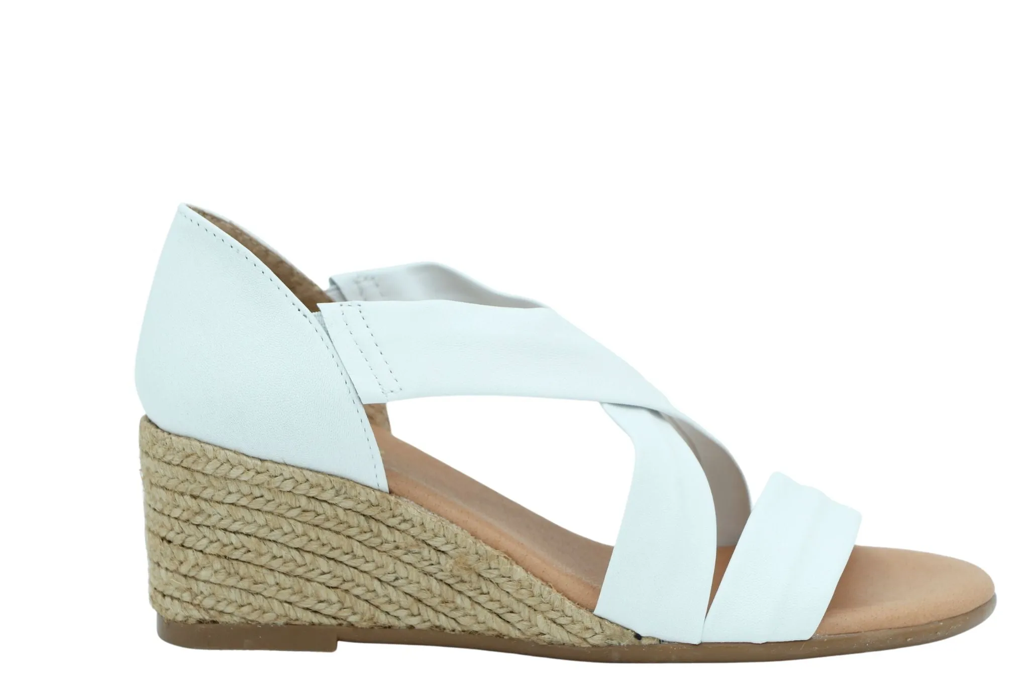 PINAZ White Leather Criss Cross Sandal