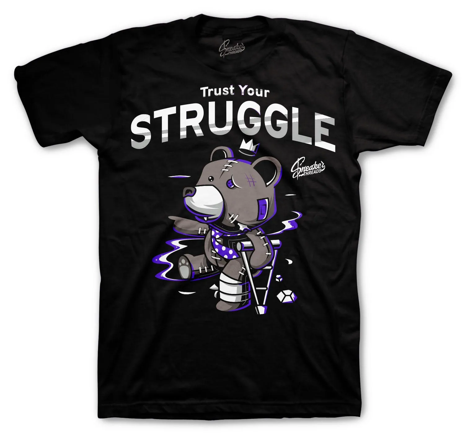 Retro 13 Court Purple Shirt - Trust Your Struggle - Black