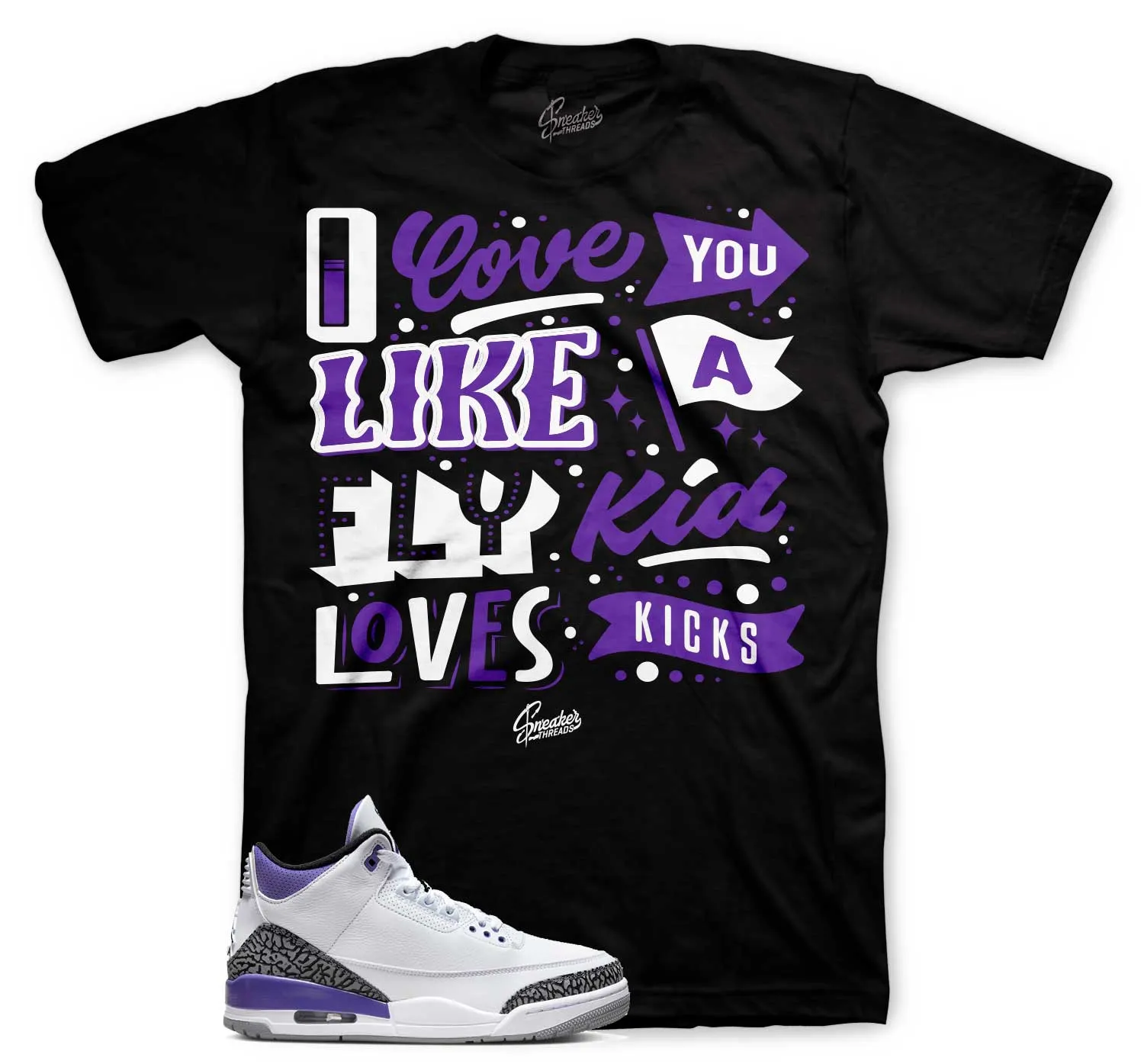 Retro 3 Dark Iris Love kicks Shirt