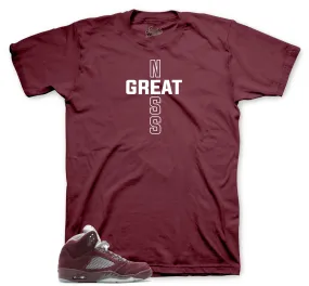 Retro 5 Burgundy Shirt - Greatness Cross - Burgundy