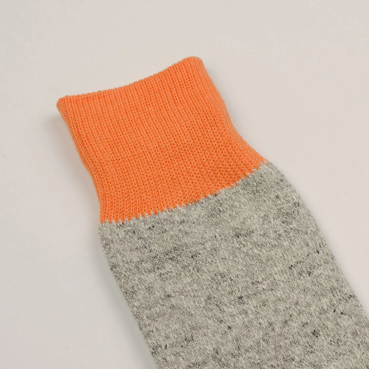 RoToTo - Doubleface Silk / Cotton Socks - Light Orange / Light Gray