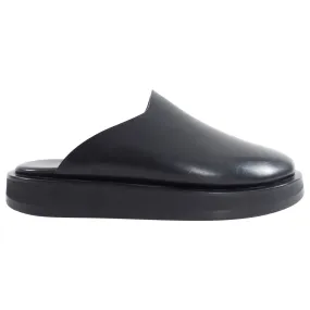 The Row Black Leather Flat Mule - 36 / 6.5