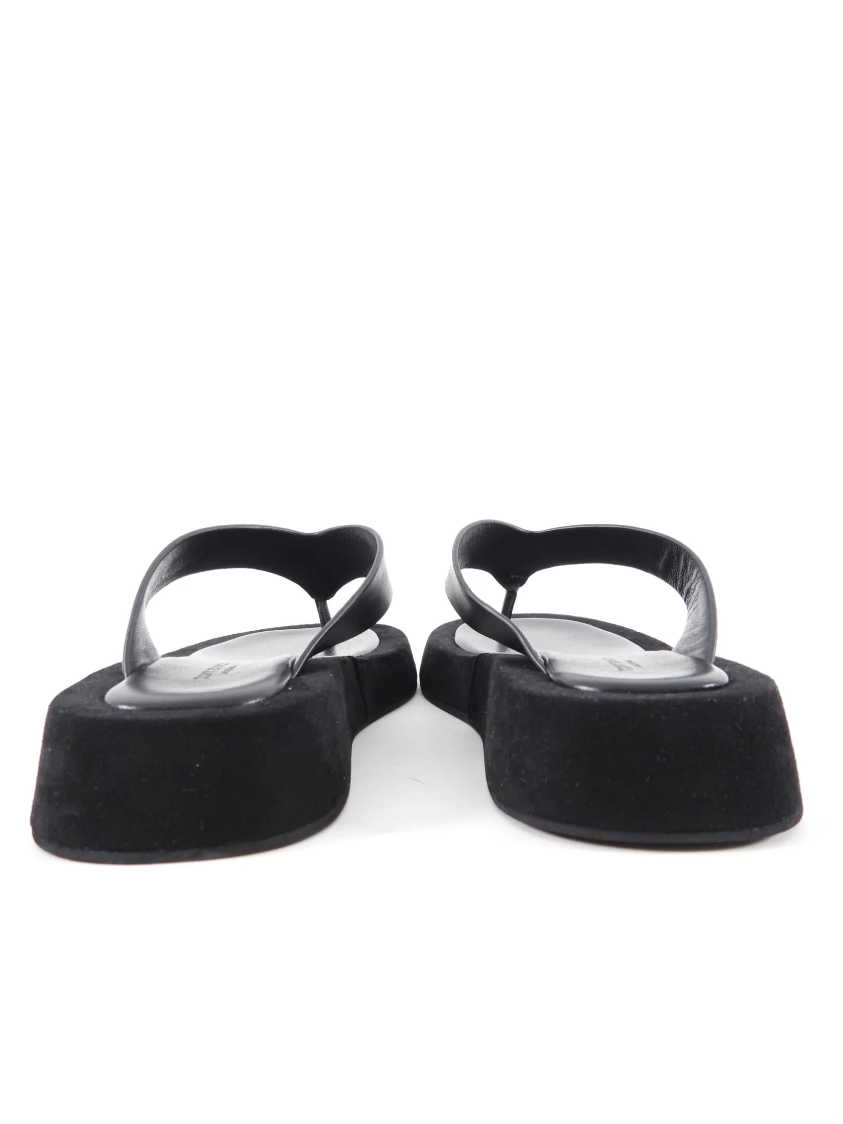 Tony Bianco Black Suede Leather Flat Thong Slide - USA 7 M to wide