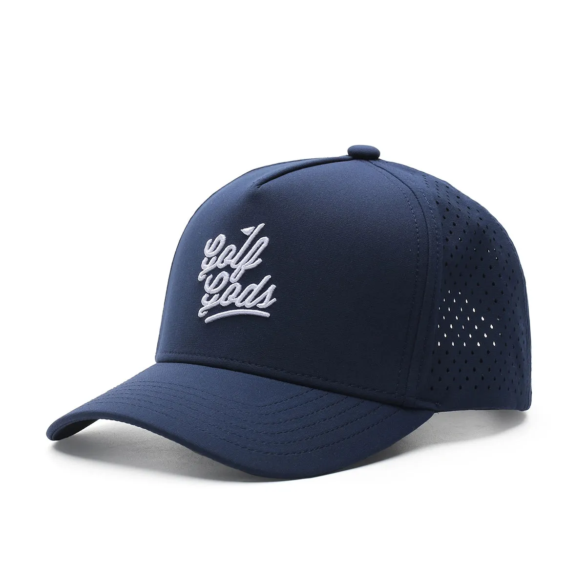 Premium Navy Blue TOUR PRO Golf Gods Script Hat with Curved Brim - Perfect for Golf Enthusiasts