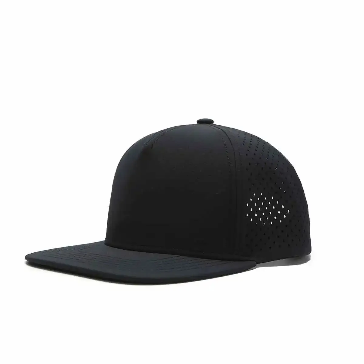 TOUR PRO Golf Hat in Black with Flat Brim