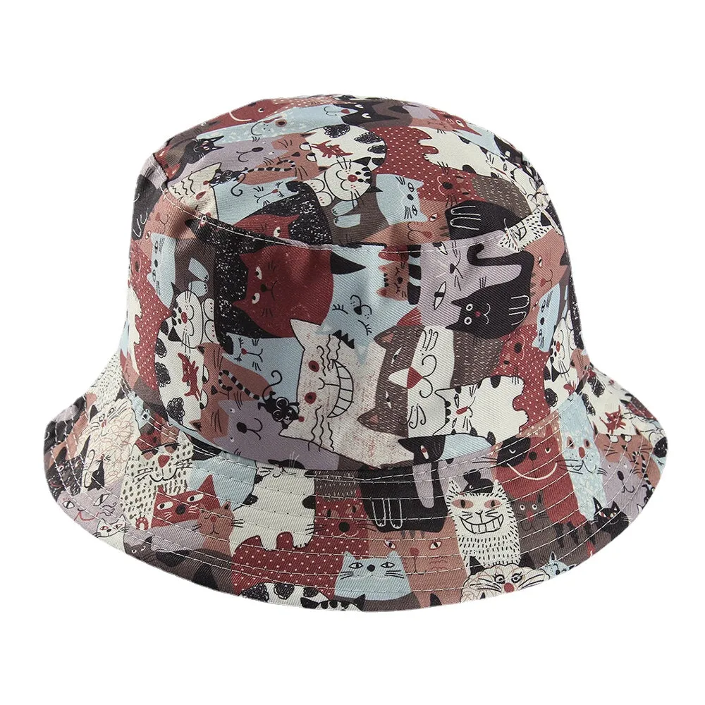 Unisex Double-Sided Animals Panda Pattern Casual Cute Bucket Hat