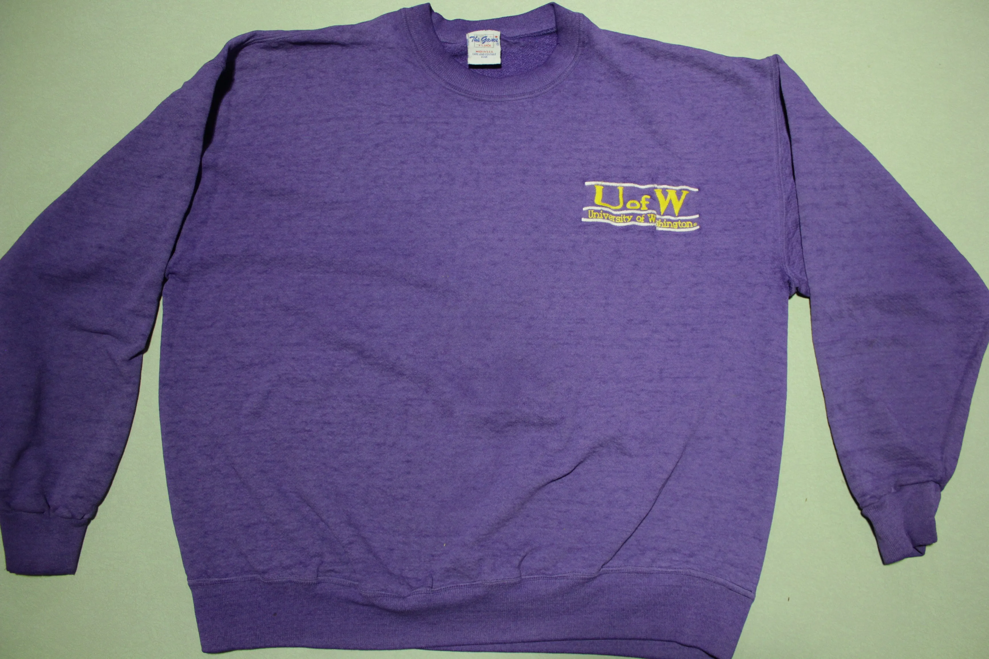 University of Washington UW Huskies 90's Purple Crewneck Made in USA Sweatshirt