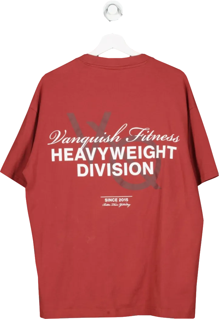 Vanquish Red Heavyweight Division Oversize T Shirt UK L