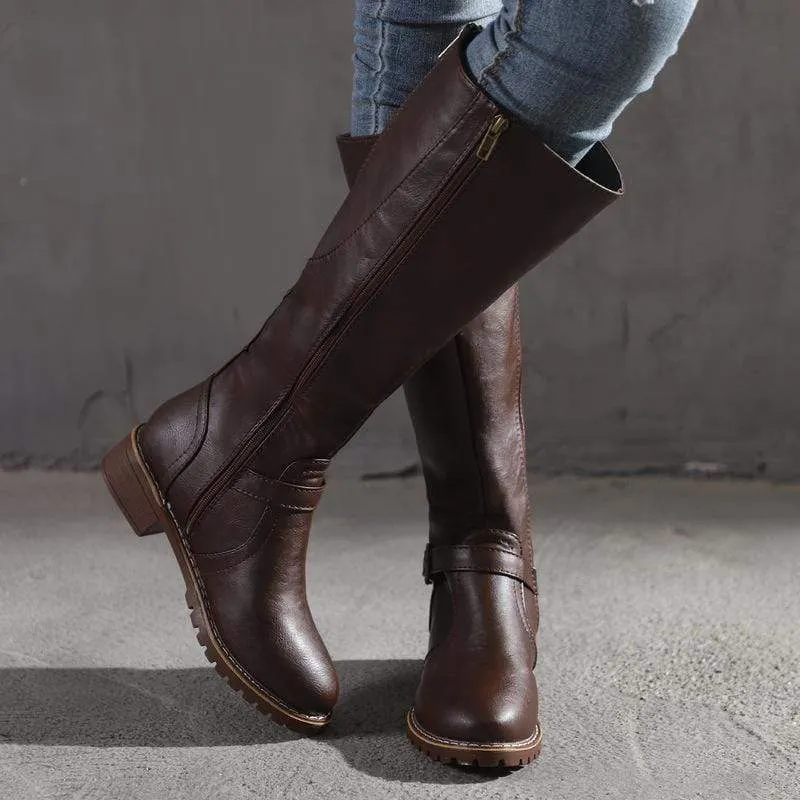 Vintage Vibe Biker Boots