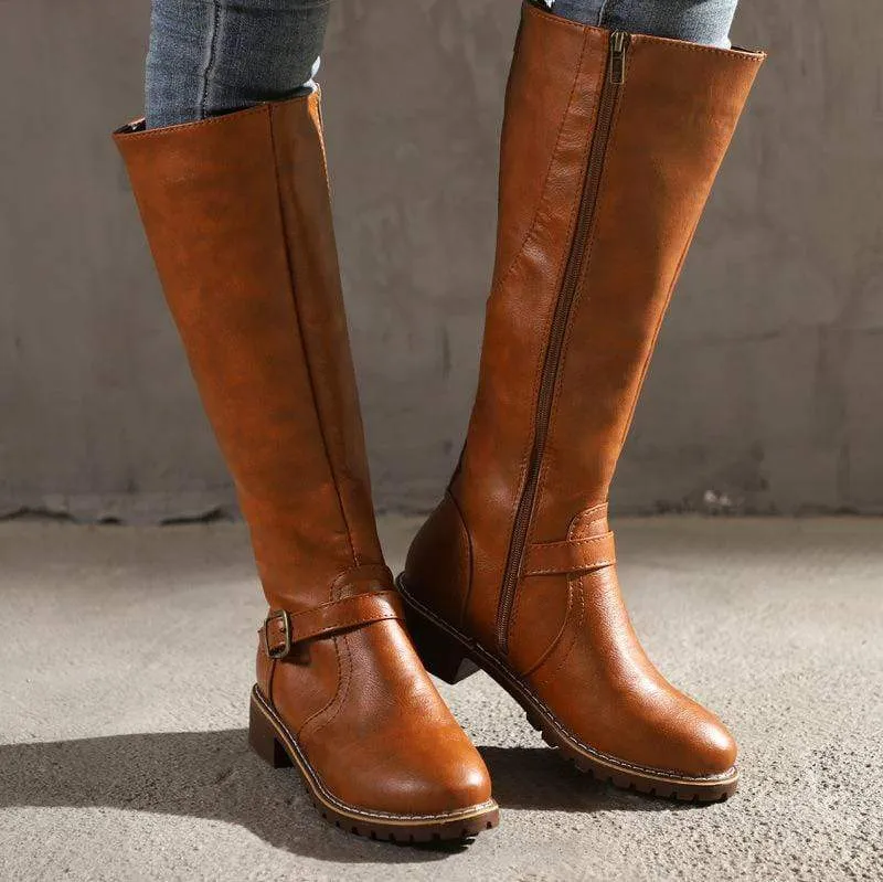 Vintage Vibe Biker Boots