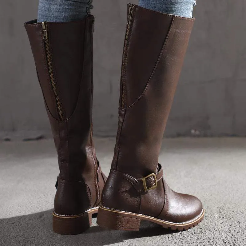 Vintage Vibe Biker Boots