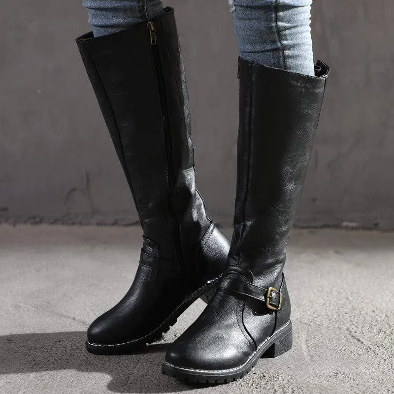 Vintage Vibe Biker Boots