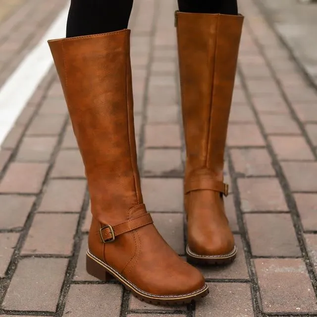 Vintage Vibe Biker Boots