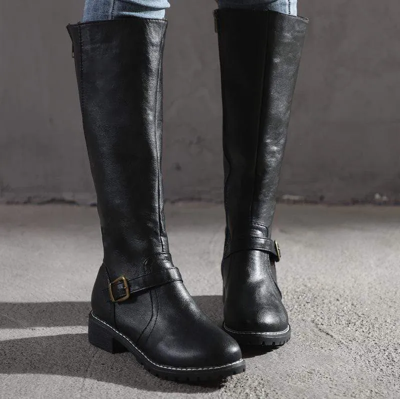 Vintage Vibe Biker Boots