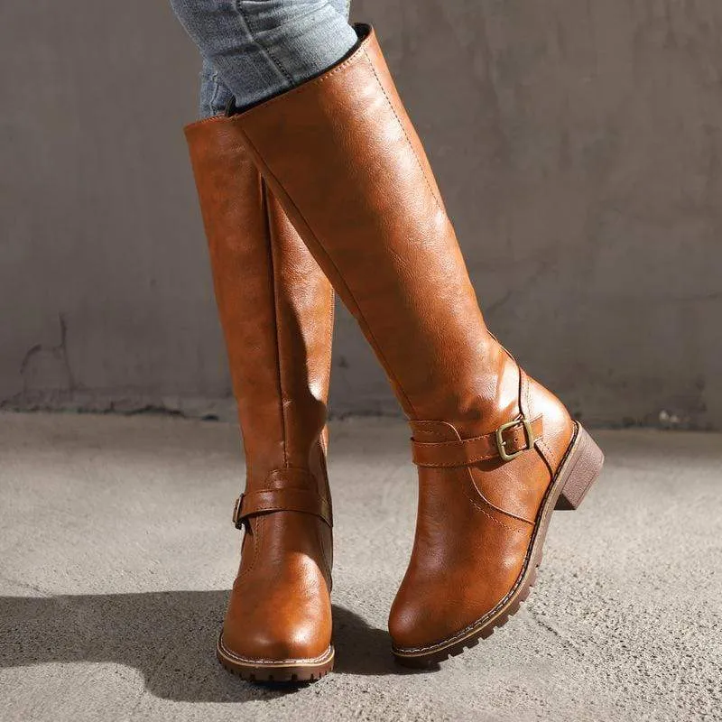 Vintage Vibe Biker Boots