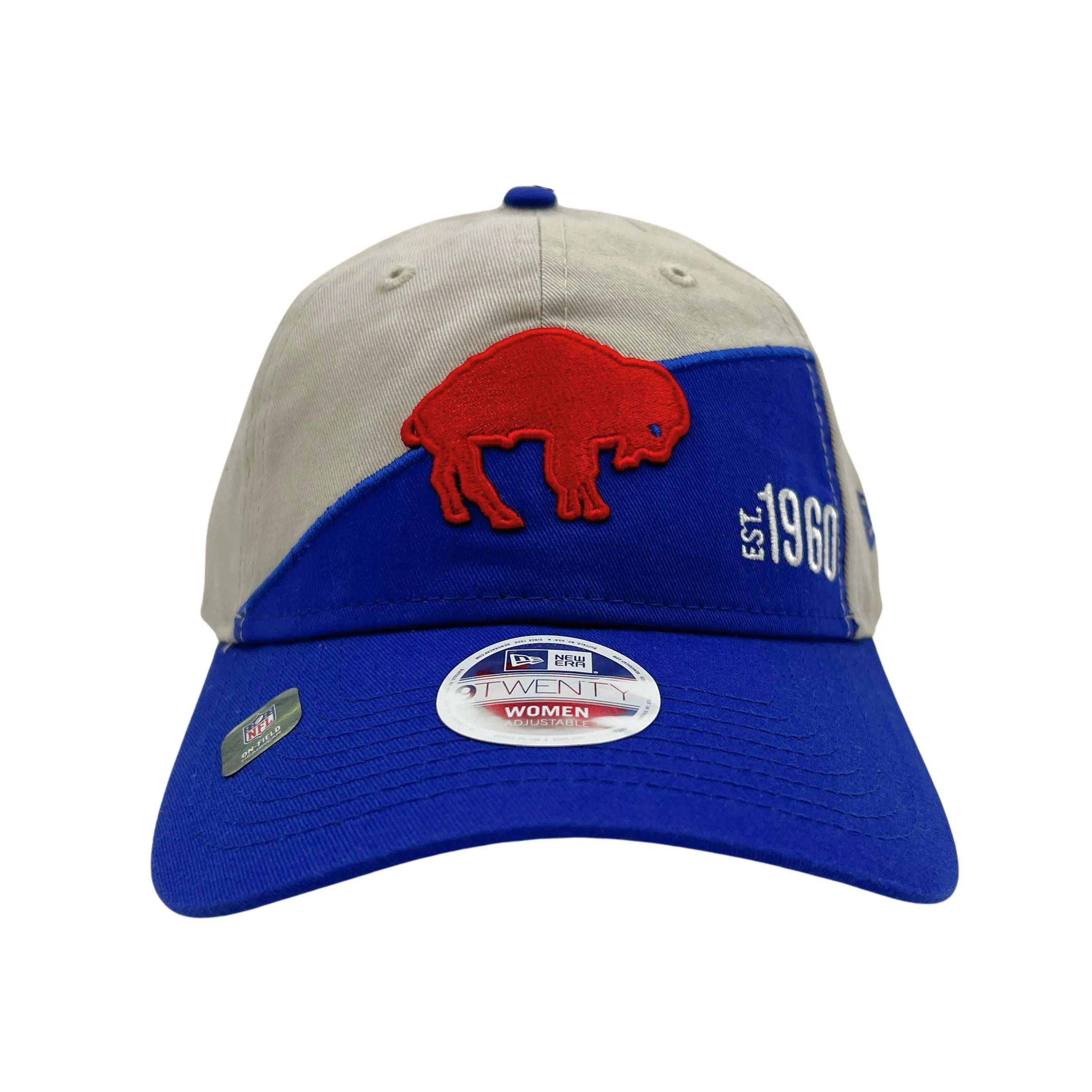 Women's Buffalo Bills Stone & Royal With Retro Logo Adjustable Hat