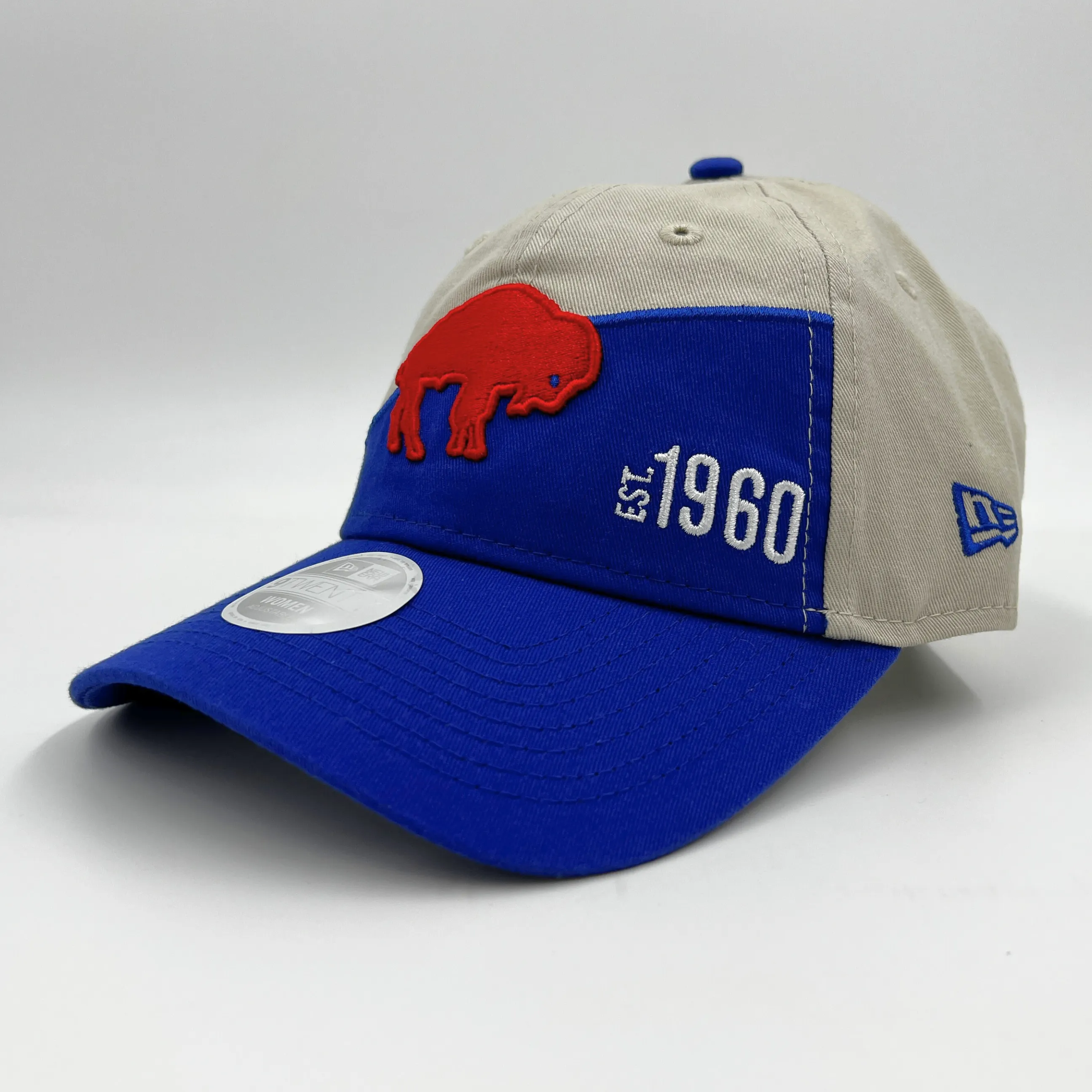 Women's Buffalo Bills Stone & Royal With Retro Logo Adjustable Hat