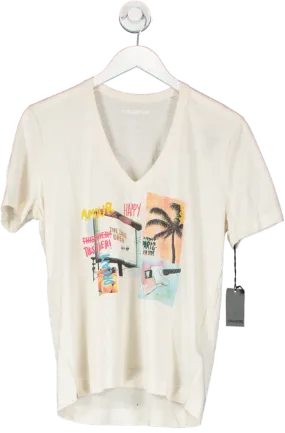 Zadig & Voltaire Beige Wassa Photo Print T Shirt UK L