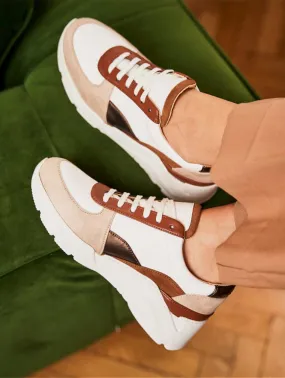 Zigzag Vegan Leather Sneakers | Cappuccino